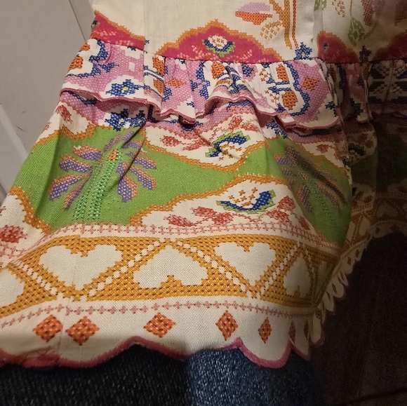 FARM Rio Anthropologie Embroidered Peasant Maxi Dress M - Picture 4 of 7